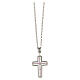 Red cross necklace AMEN silver 925 zircons rhodium-plated fin. s3