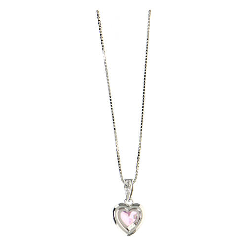 AMEN necklace Heart of the Ocean, pink, rhodium-plated 925 silver 3