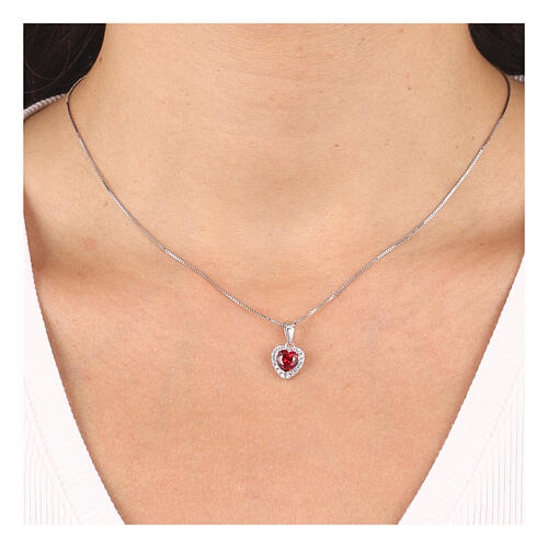 AMEN necklace Heart of the Ocean, red, rhodium-plated 925 silver 4