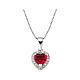 AMEN necklace Heart of the Ocean, red, rhodium-plated 925 silver s1