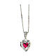 Collana Cuore dell'Oceano rosso AMEN argento 925 rodiato s3