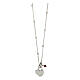 AMEN necklace with beads, red crystal and heart pendant, rhodium-plated 925 silver s3