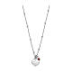 Heart and crystal necklace silver 925 fin. rhodium AMEN s1