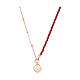 Collana cuore catena Cristalli AMEN argento 925 fin. rosé s1