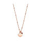 Collana cuore e cristallo AMEN argento 925 fin. rosata s1