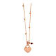 Collana cuore e cristallo AMEN argento 925 fin. rosata s3