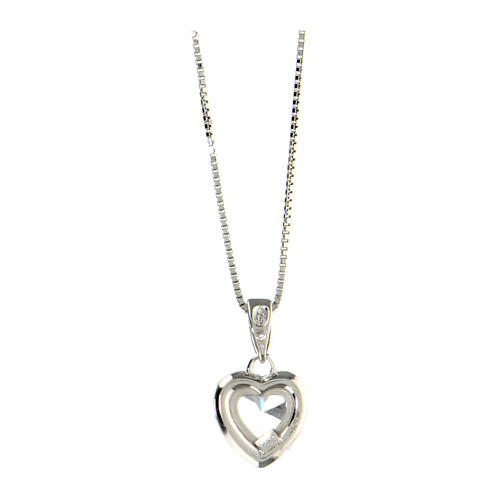 White Ocean Heart Necklace AMEN 925 rhodium silver 2