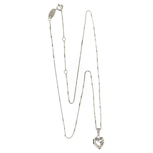 White Ocean Heart Necklace AMEN 925 rhodium silver 3