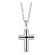 AMEN black crucifix necklace 925 silver zircons fin. rhodium plated s1