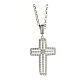 Collana crocifisso bianco AMEN argento 925 zirconi fin. rodiata s1