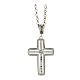 Collana crocifisso bianco AMEN argento 925 zirconi fin. rodiata s3