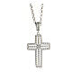 AMEN white crucifix necklace in 925 silver zircons fin. rhodium plated s1