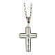 AMEN white crucifix necklace in 925 silver zircons fin. rhodium plated s3