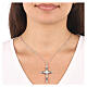 AMEN necklace with zircon cross and central pearl, rhodium-plated 925 silver s2