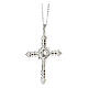 AMEN necklace with zircon cross and central pearl, rhodium-plated 925 silver s3