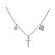 AMEN necklace with zircon charm, cross and heart with white zircons, rhodium-plated 925 silver s3