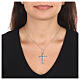 Collana croce zirconata bicolore AMEN argento 925 rodiato s2