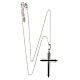 Collana croce zirconata bicolore AMEN argento 925 rodiato s4