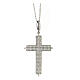 Double zircon cross necklace AMEN 925 rhodium silver s1