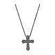 AMEN necklace with bell-mouthed cross pendant, burnished 925 silver s1