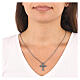 AMEN necklace with bell-mouthed cross pendant, burnished 925 silver s2