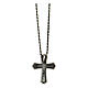 AMEN necklace with bell-mouthed cross pendant, burnished 925 silver s3