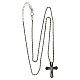 AMEN necklace with bell-mouthed cross pendant, burnished 925 silver s4