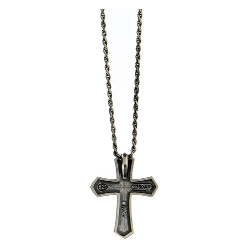 Naszyjnik Krzyż, AMEN, srebro 925, wykończenie ciemne 3