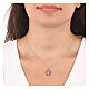AMEN necklace with cross pendant and multicoloured zircon oval, rhodium-plated 925 silver s2