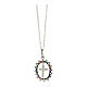 AMEN multicolored zircons sunburst cross necklace 925 silver rhodium fin s3