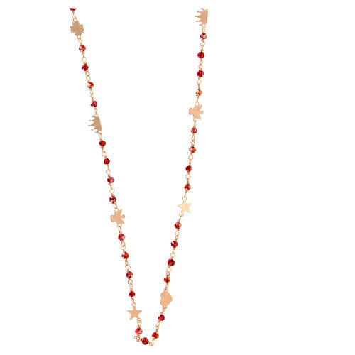 Collier AMEN Élégance cristaux rubis et argent 925 rosé 3