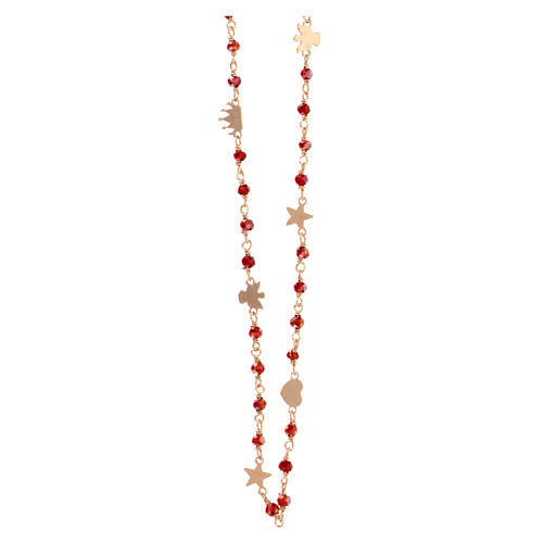 Collana Elegance cristalli rubino Rosé AMEN 1