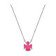 AMEN necklace with fuchsia enamelled angel s1
