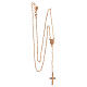 AMEN rosary necklace with white crystals and Miraculous Medal, rosé finish s4