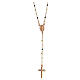 AMEN rosary necklace with multicoloured crystals and Miraculous Medal, rosé finish s4