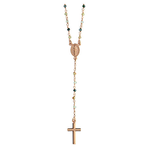Collana Croce e Miracolosa AMEN argento 925 finitura rosé 1