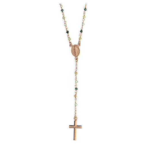 Collana Croce e Miracolosa AMEN argento 925 finitura rosé 4