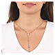 Collana Croce e Miracolosa AMEN argento 925 finitura rosé s2
