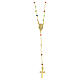 AMEN rosary necklace with colourful crystals and Miraculous Medal, gold plated 925 silver s3