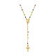 Collier AMEN type chapelet cristaux multicolores finition dorée s1