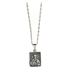 AMEN necklace with Christ Pantocrator pendant, burnished 925 silver