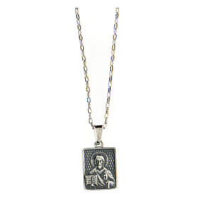 Naszyjnik Chrystus Pan, AMEN, srebro 925, wykończenie pokryte patyną