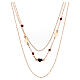 AMEN necklace with triple chain, red crystals and hearts, rosé 925 silver s3