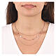 Collar triple cadena AMEN plata 925 rosada s2