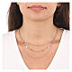 Triple chain necklace AMEN in 925 silver rose s2