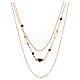 Triple chain necklace AMEN in 925 silver rose s3
