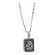 AMEN necklace with Virgin with Child pendant, burnished 925 silver s1