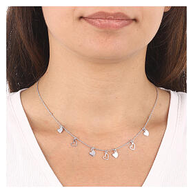 Hearts necklace AMEN 925 silver rhodium finish