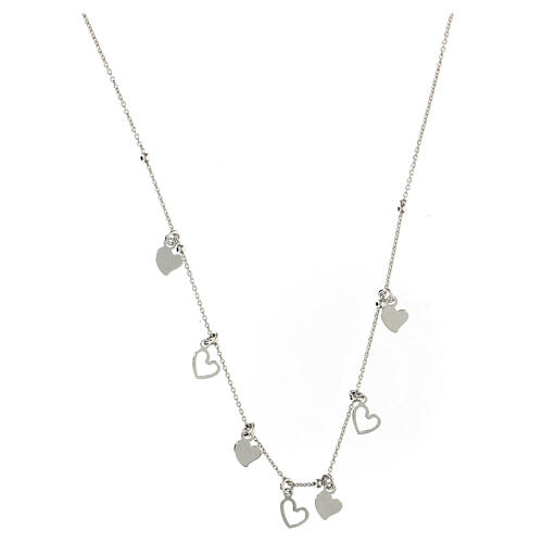 Hearts necklace AMEN 925 silver rhodium finish 1