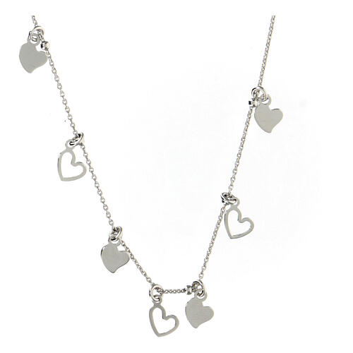 Hearts necklace AMEN 925 silver rhodium finish 3